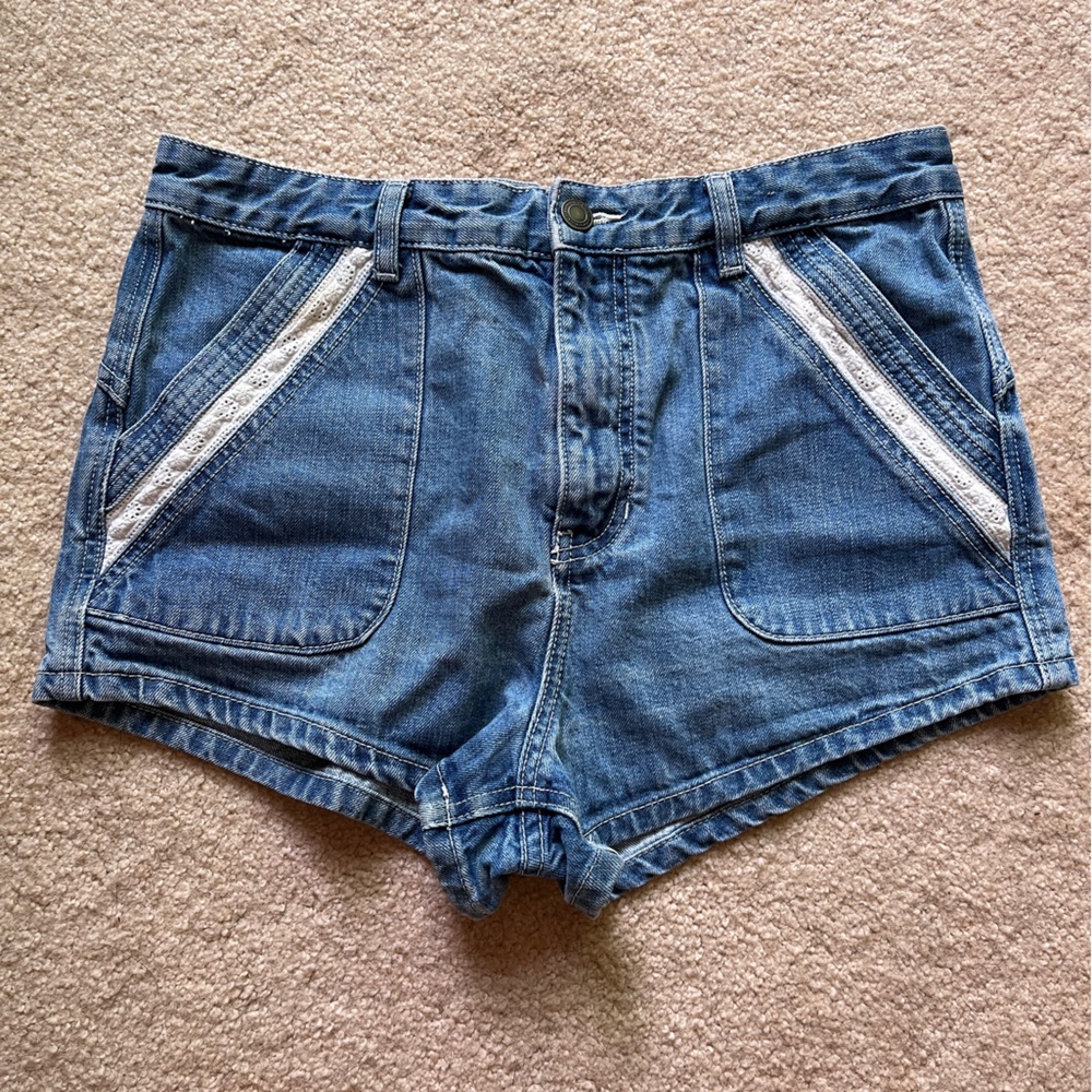 Free People Denim Shorts with Lace